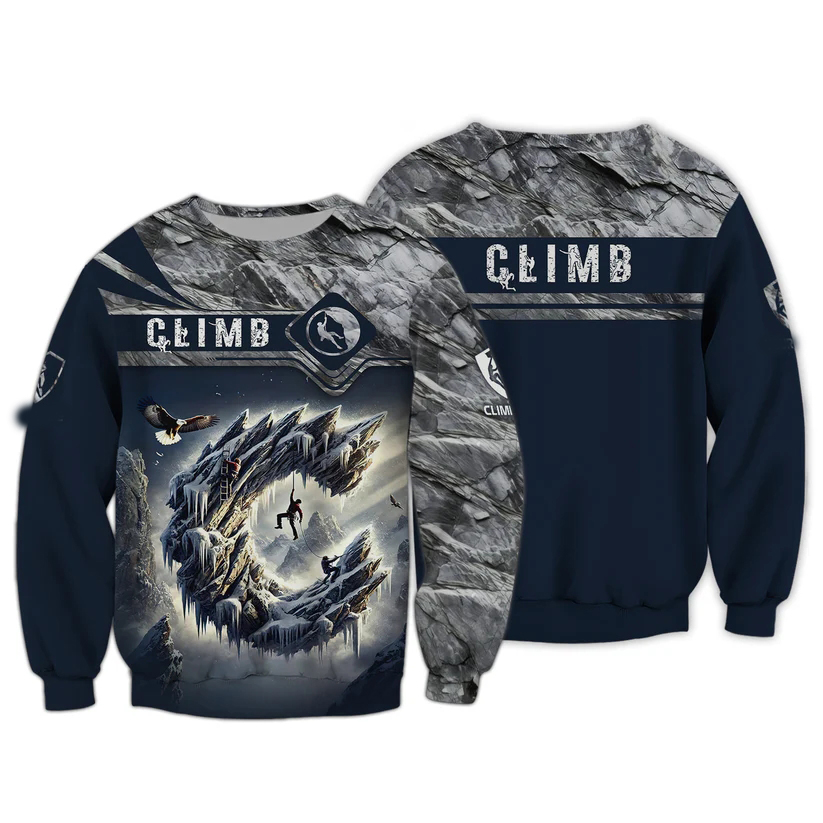 Men's 3D Climbing Print T Shir - огляд і ціна Outdoor Sport Club