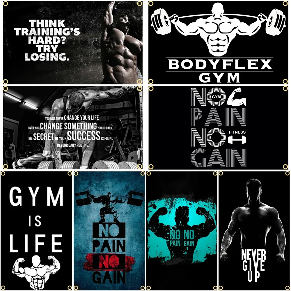 GYM Flag Message Signs Slogan  - огляд і ціна Outdoor Sport Club